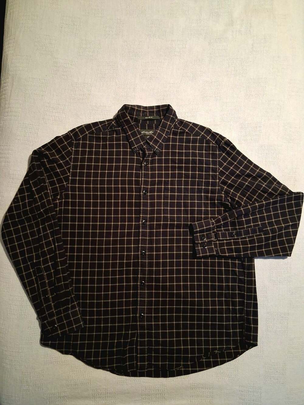 Eddie Bauer Long Sleeve Plaid Button Down Shirt Size XL